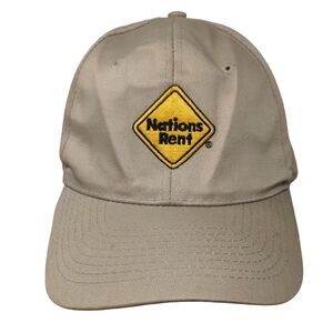 Nations Rent Snapback Hat Tan OSFA Embroidered Vent Holes Cobra Caps
